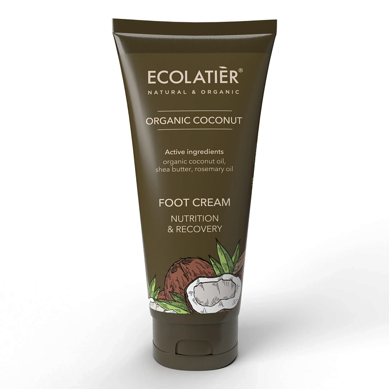 Ecolatier Nutrition & Recovery Foot Cream with Organic Coconut 100ml