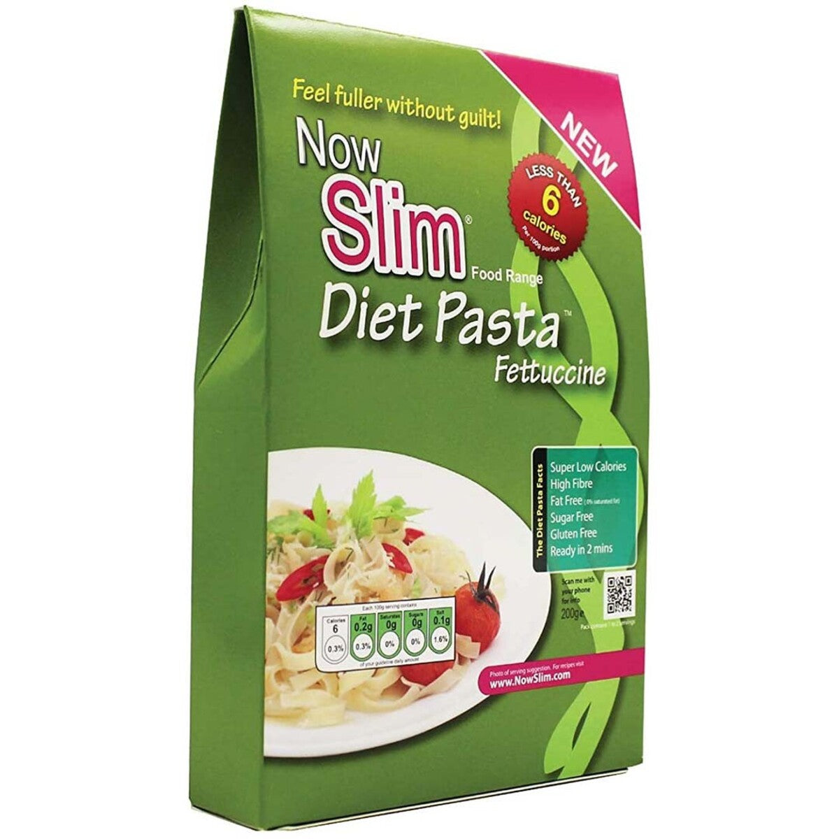 NOW Slim Diet Pasta Fettuccine 200g – Low Calorie, Gluten-Free, Carb-Free
