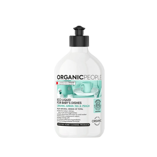 Organic People Eco liquid for baby’s dishes. Organic Green tea & Peach, 500 ml
