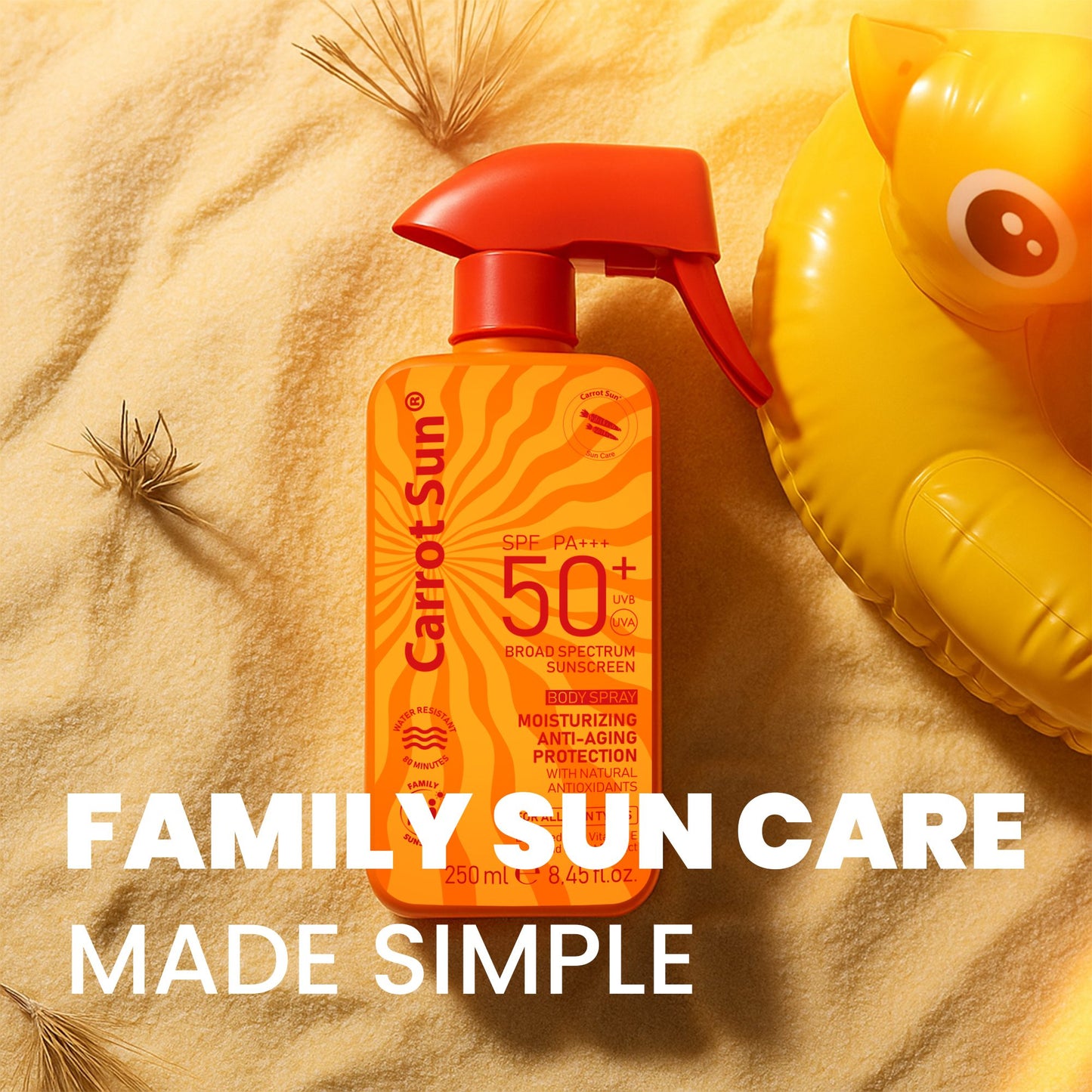 Carrot Sun Family Sunscreen SPF 50+ (250ml) – High Protectio