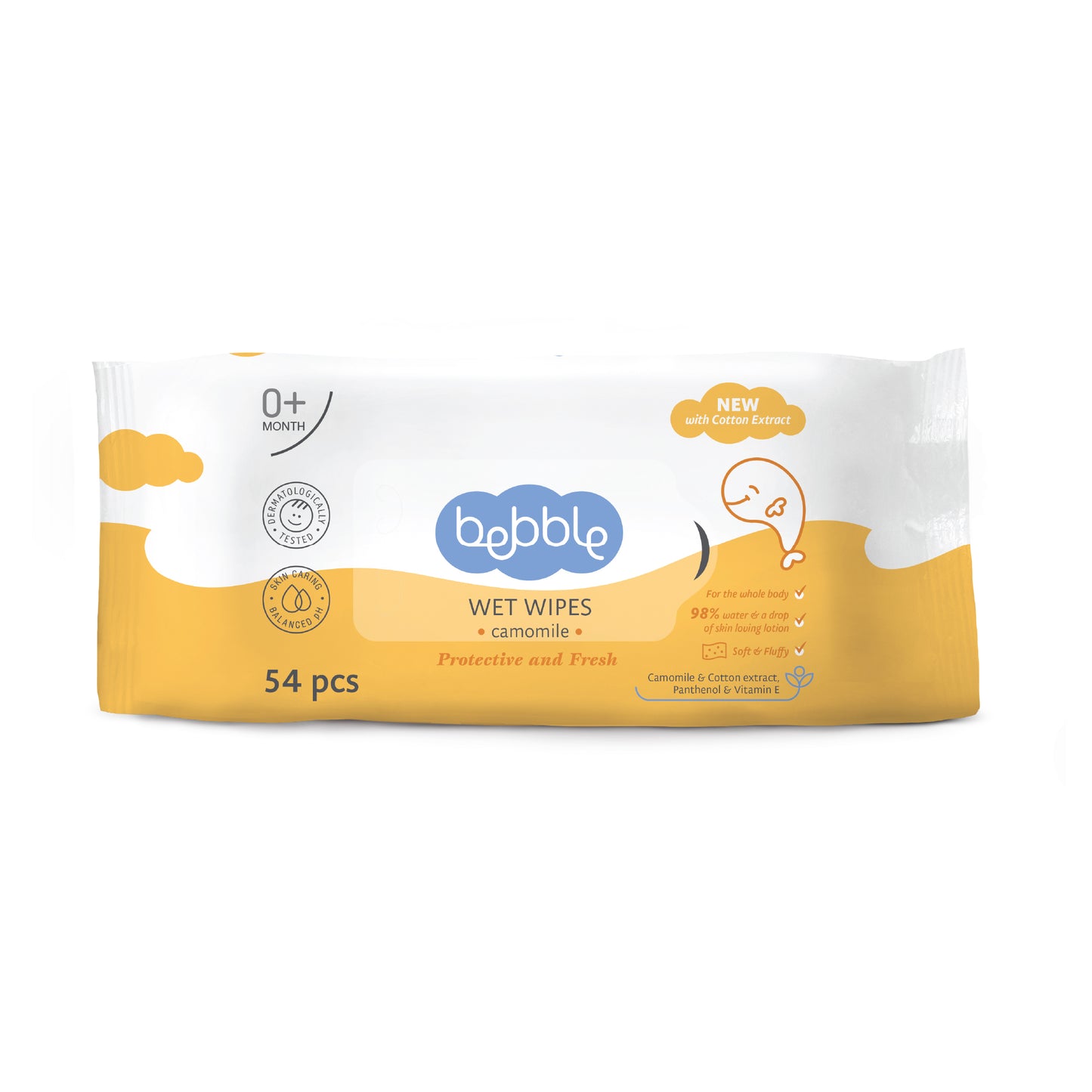 Bebble Wet Wipes with Camomile Extract 54’s