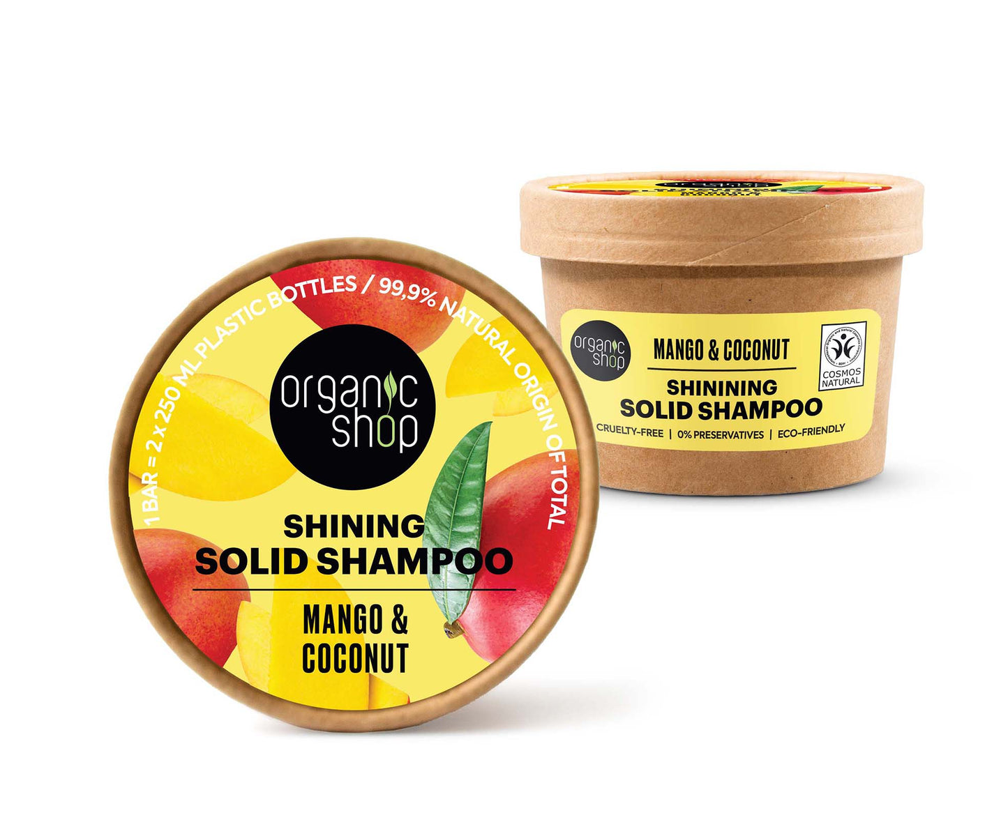 Organic Shop Shining Solid Shampoo Mango & Coconut 60G