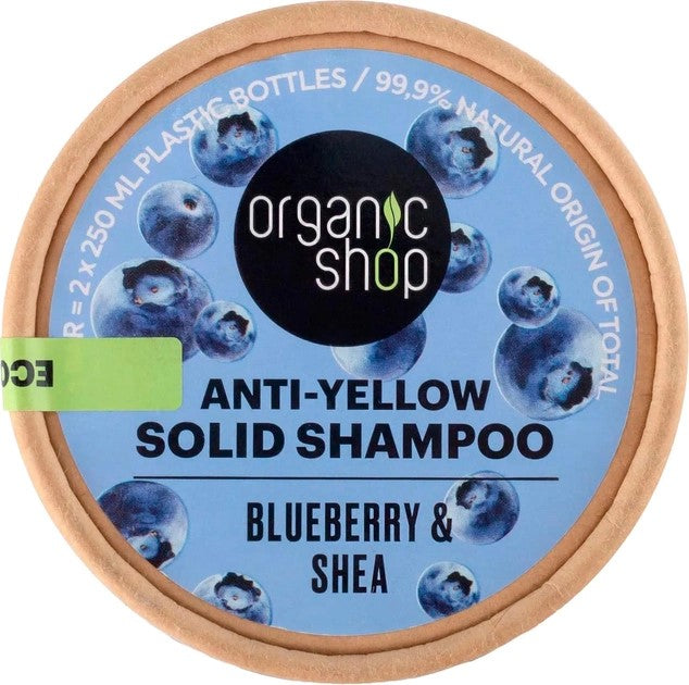 OS SOLID BARS. Anti-yellow solid shampoo. Blueberry & Shea, 60 g