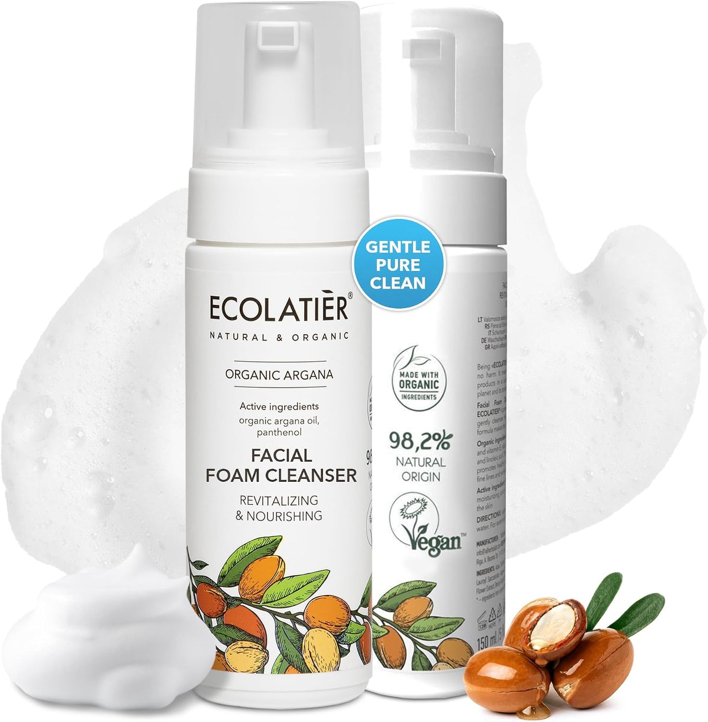Ecolatier Revitalizing & Nourishing Facial Foam Cleanser with Organic Argan 150ml