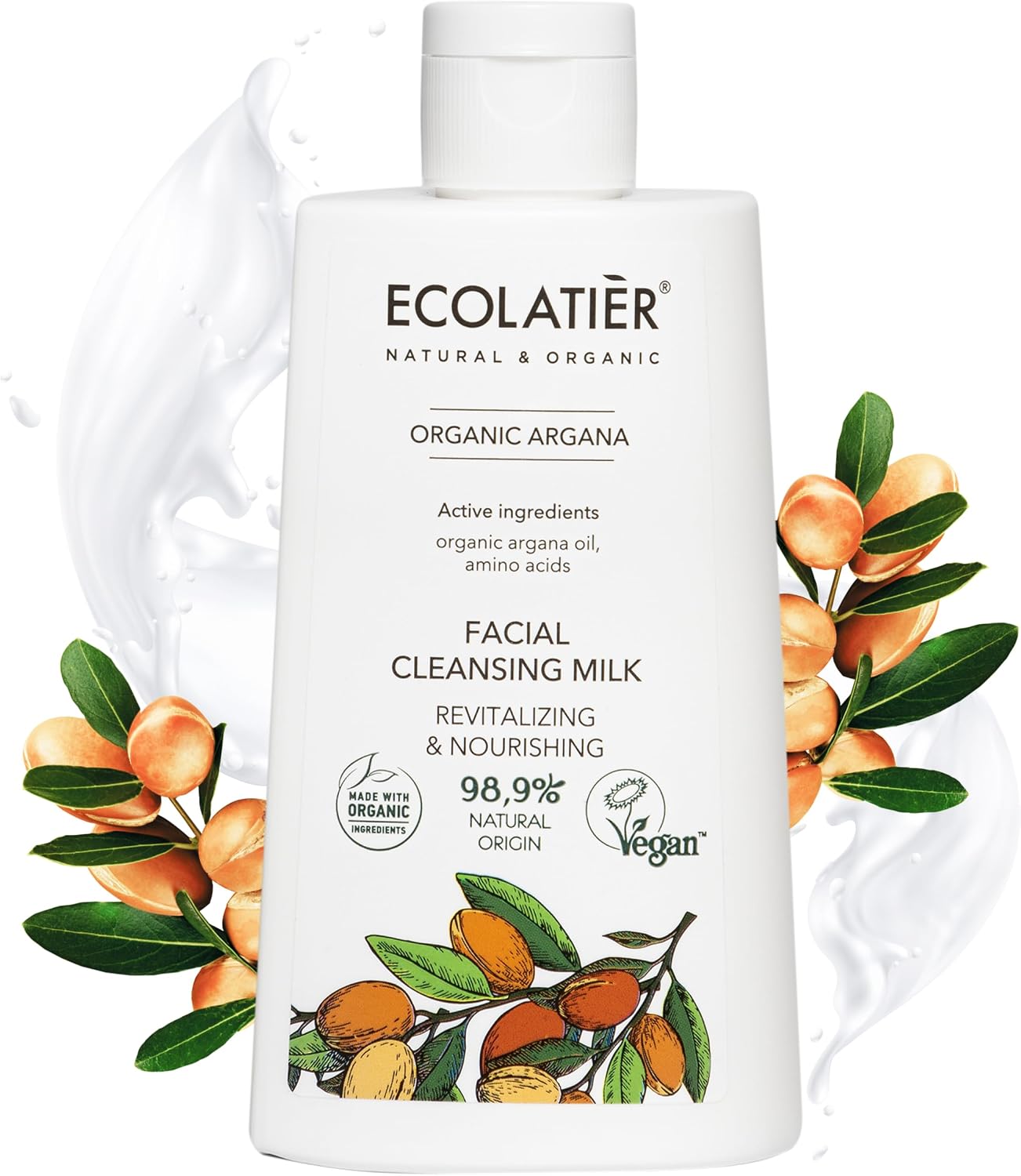 Ecolatier Revitalizing & Nourishing Facial Cleansing Milk with Organic Argan 250ml