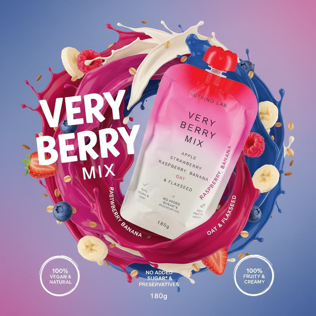 Nutrino Lab Very Berry Mix (Apple, Strawberry, Raspberry, Banana, Oat & Flaxseed) 180g