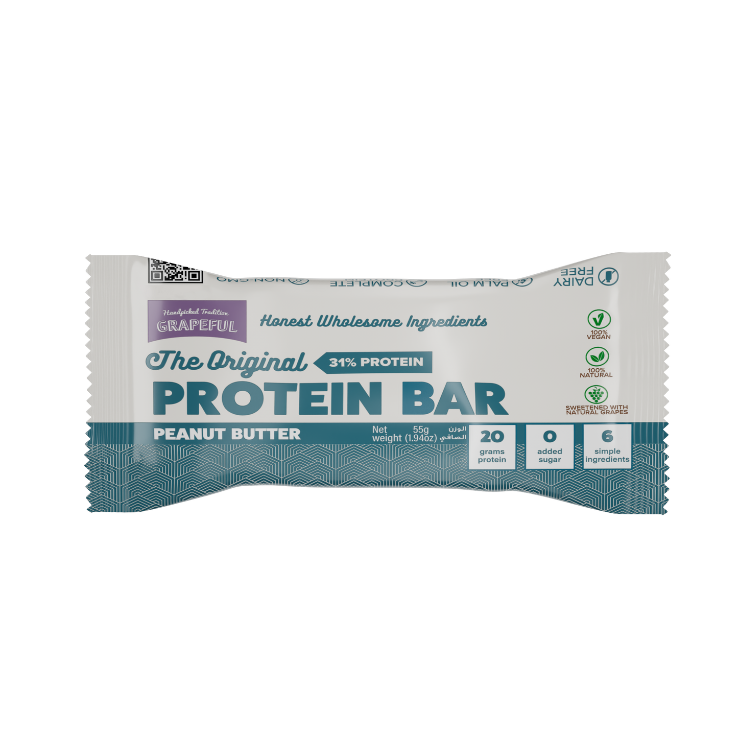 Grapeful Vegan Protein Bar - Peanut Butter 65G