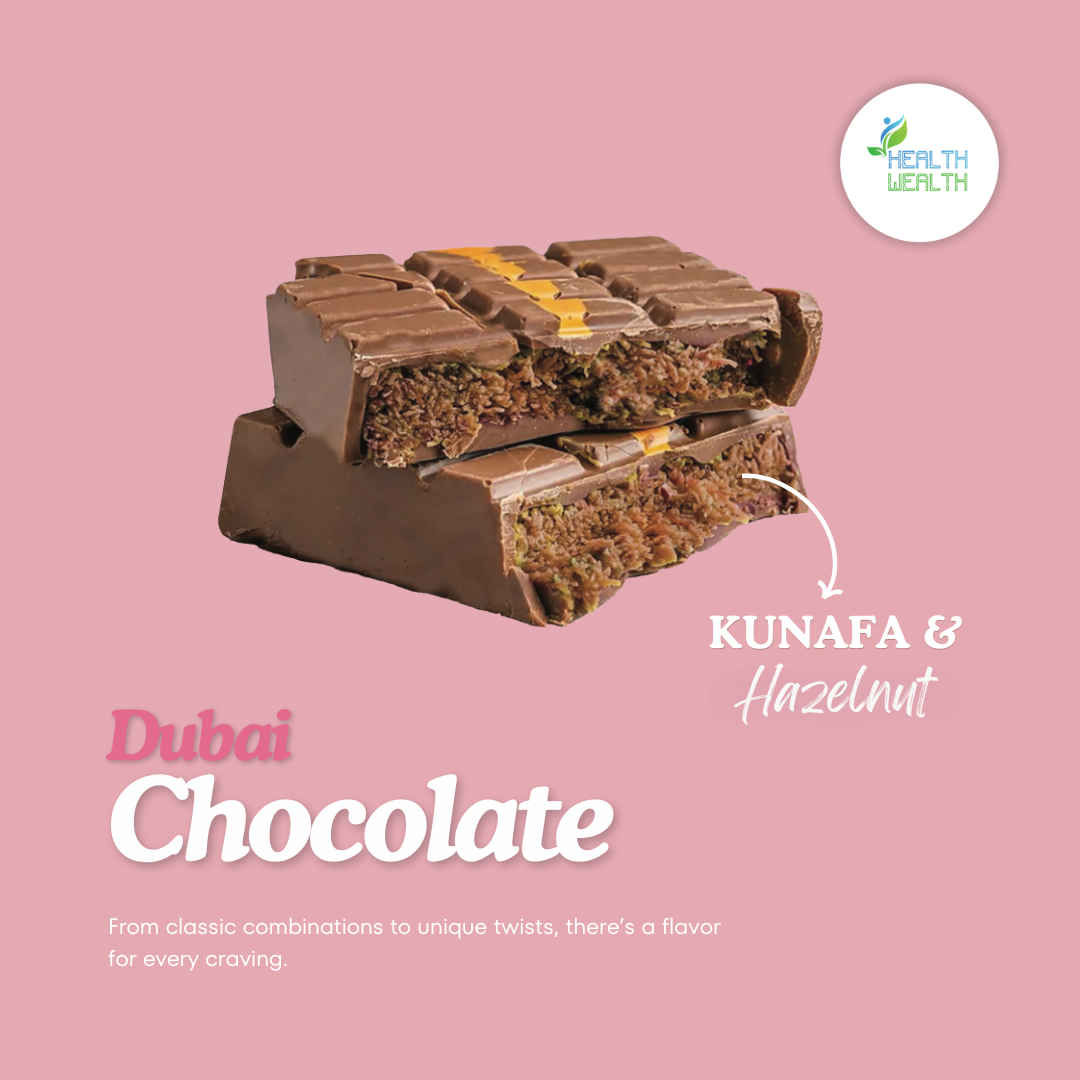 Dubai Chocolate Health Wealth Hazelnut & Kunafa 220g