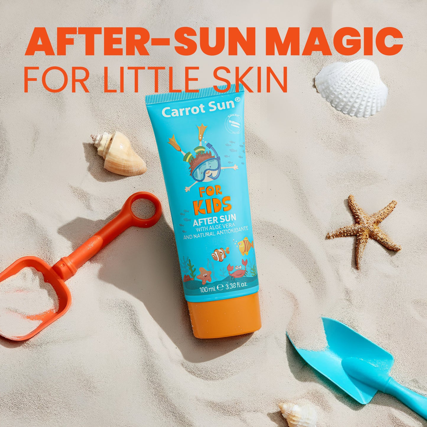 Kids AFTERSUN Carrot Sun – Face And Body Gel Cream For kids ( Soothes, Repairs, Moisturize ) 100ml