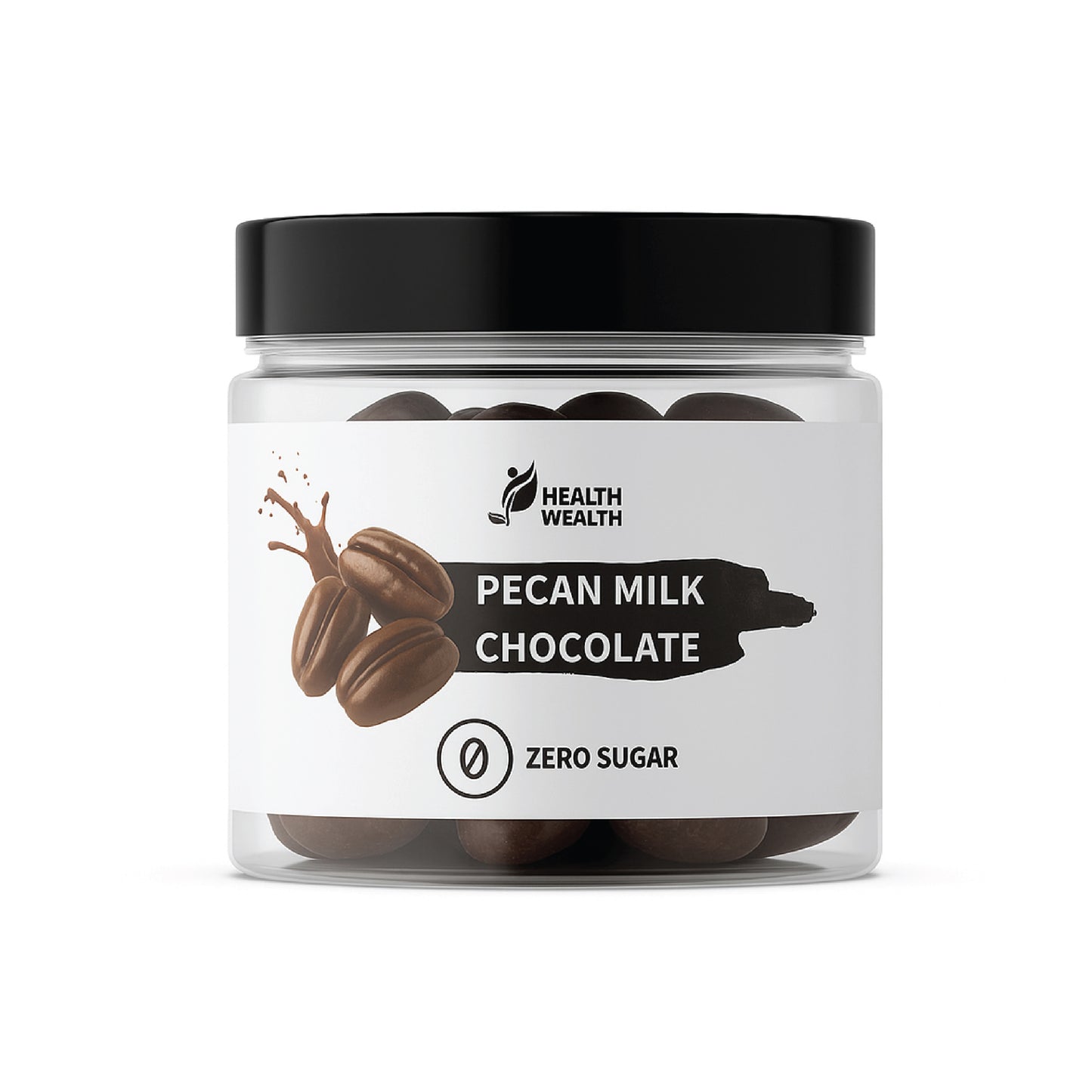 Health Wealth Pecan Milk Chocolate Dragee Zero Sugar 150g