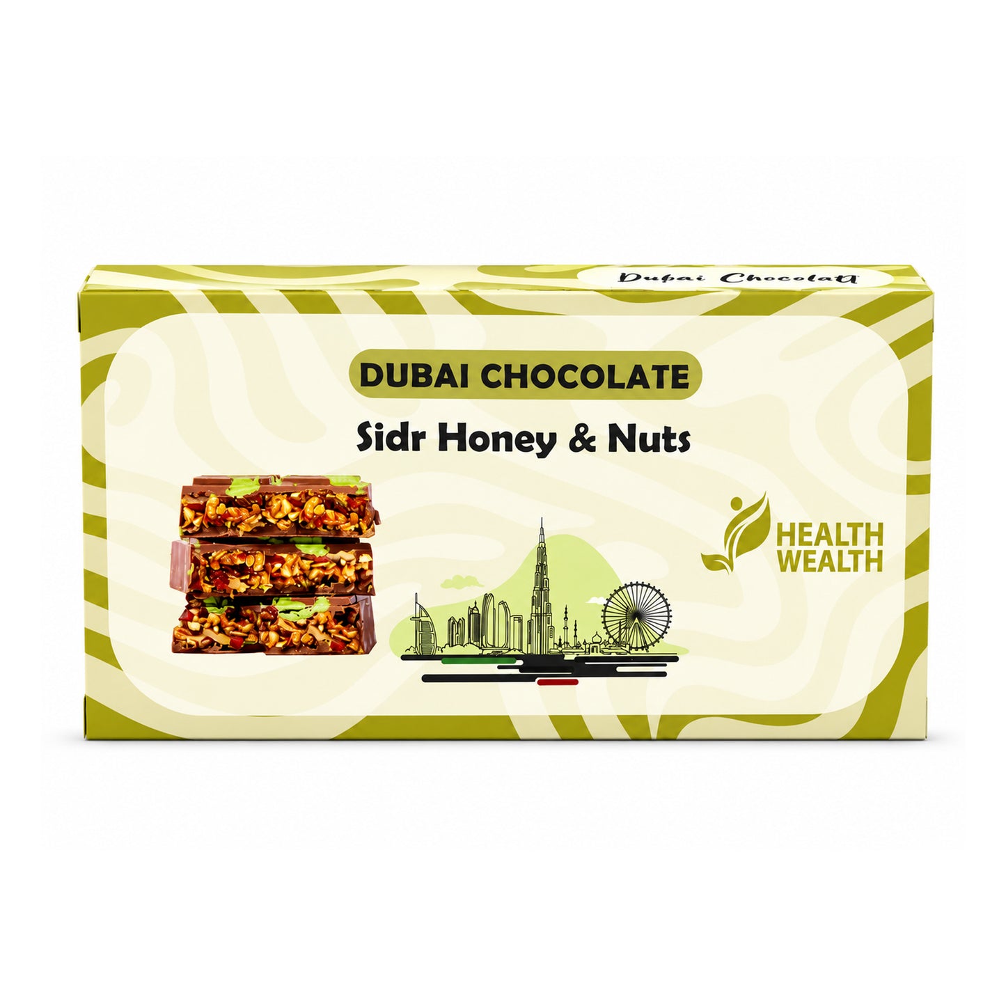 Health Wealth Dubai Chocolate Sidr Honey & Nuts 220g