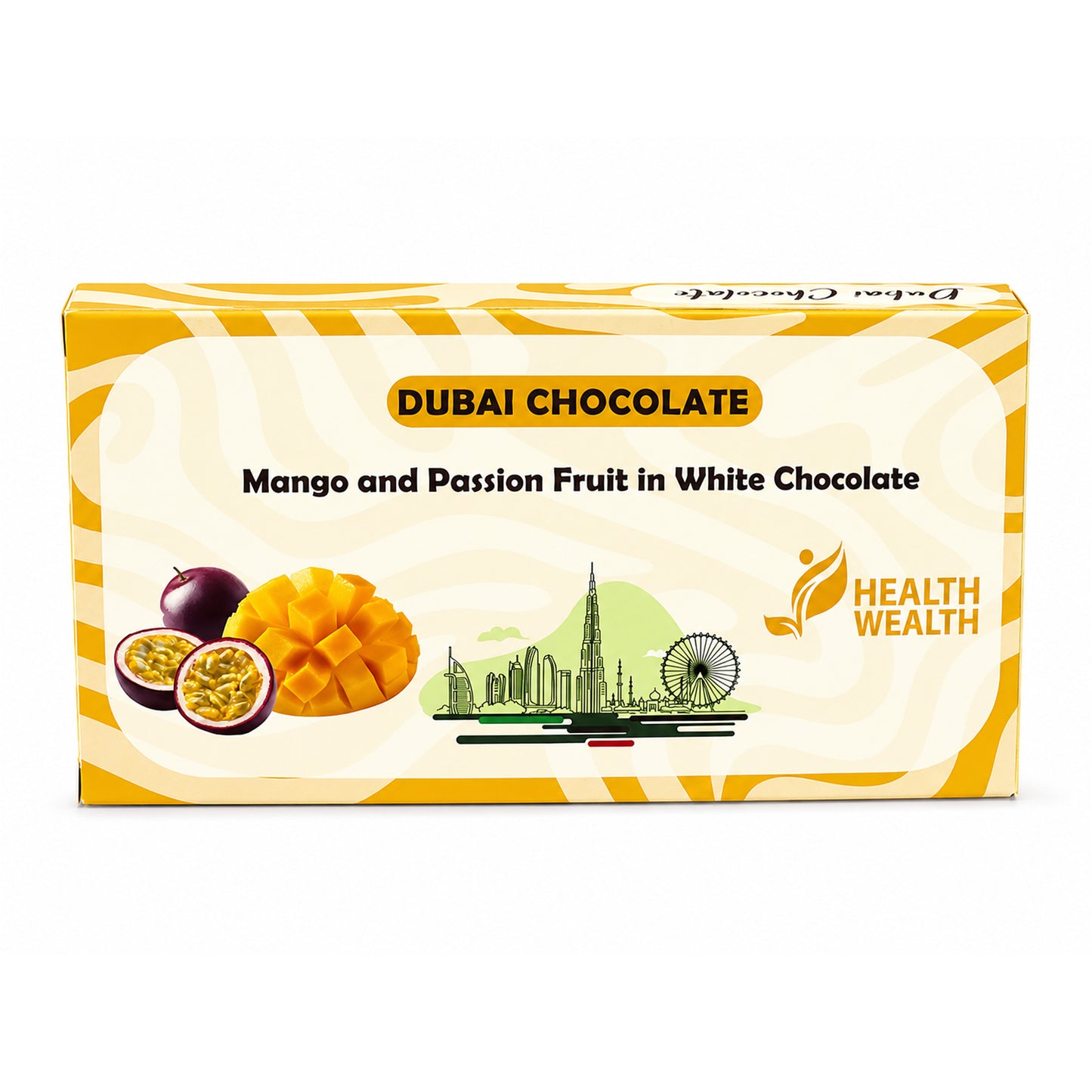 Health Wealth Dubai Chocolate Mango & Passion Fruit 220g
