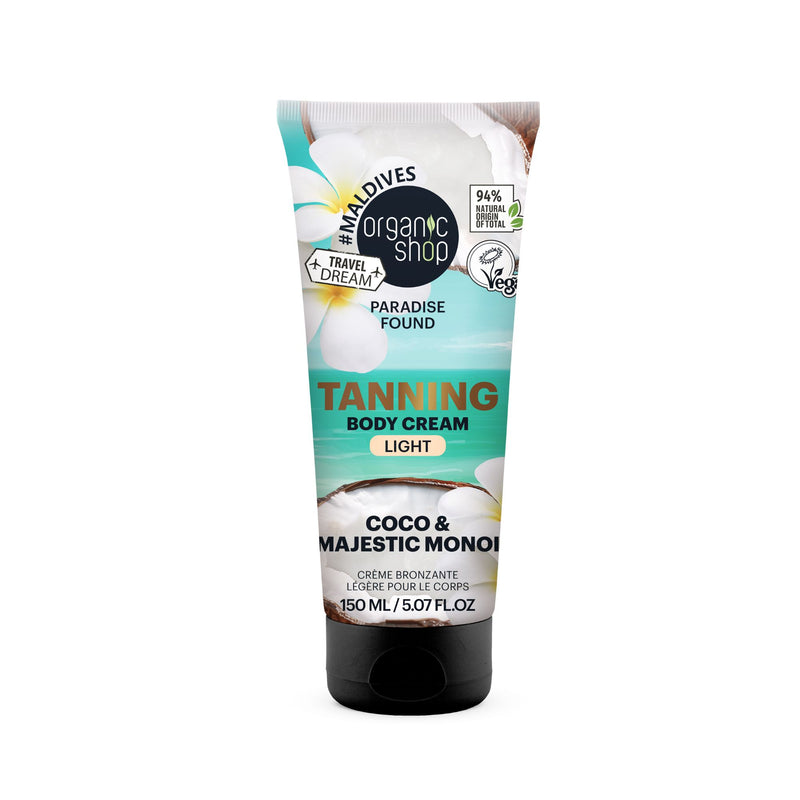 Organic Shop Paradise Found LIGHT Tanning Body Cream with Coco & Majestic Monoi 150ml