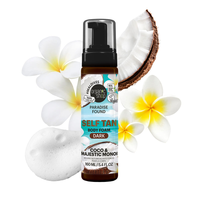 Organic Shop Paradise Found Self Tan Body Foam Dark Coco & Majestic Monoi, 160 ml