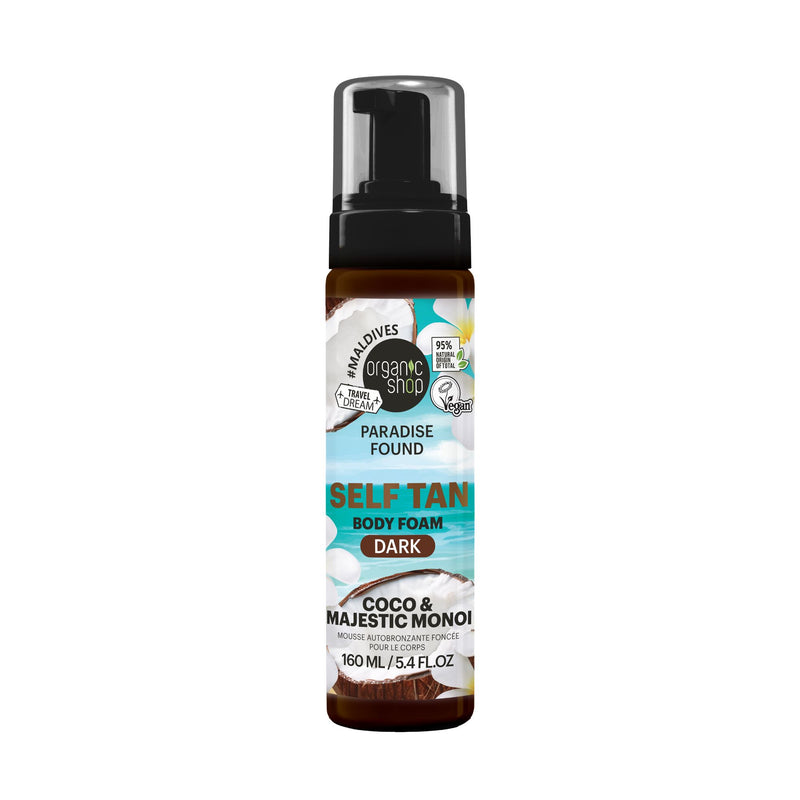 Organic Shop Paradise Found Self Tan Body Foam Dark Coco & Majestic Monoi, 160 ml