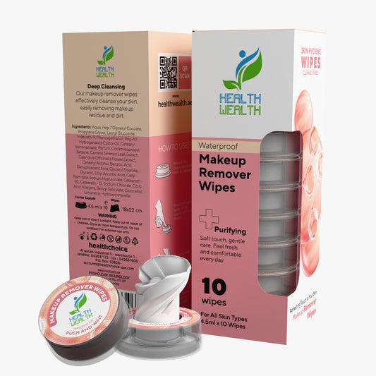 Health Wealth Waterproof Makeup Remover Wipes / 10 Pcs