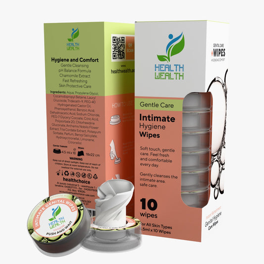 Health Wealth Intimate Genital Hygiene Wipes /10 Pcs