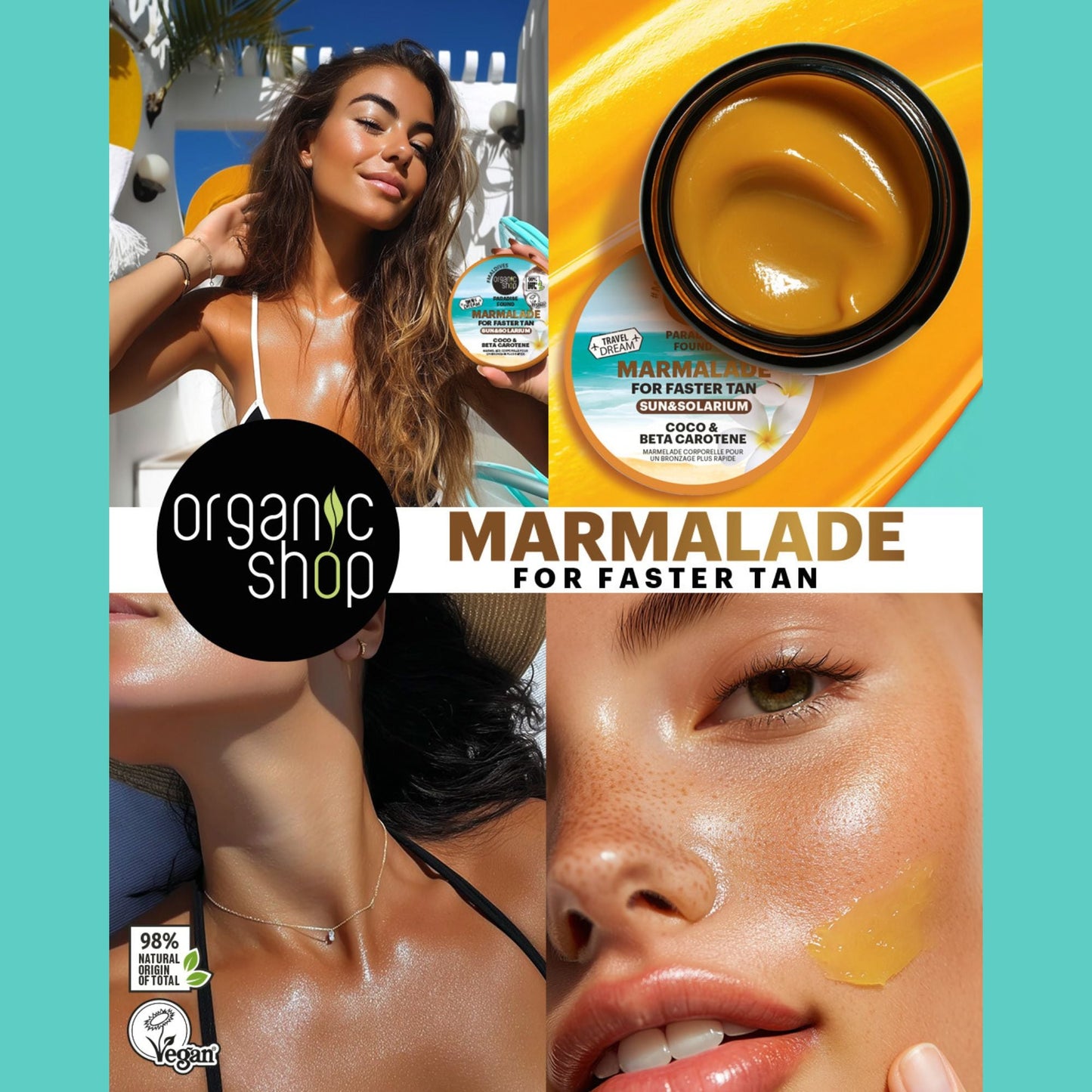 Organic Shop Paradise Found Body Marmalade For Faster Tan Coco & Beta Carothene, 180 ml