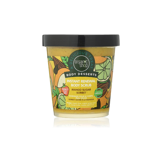 Organic Shop Body Desserts Mango Sugar Sorbet Instant Renewal Body Scrub, 450 ml
