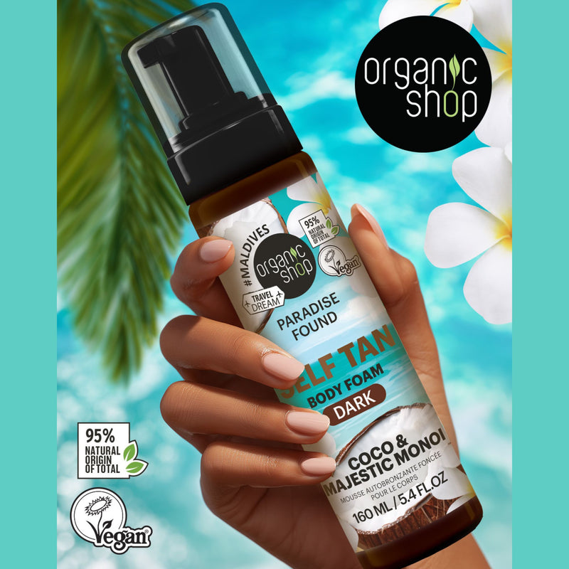 Organic Shop Paradise Found Self Tan Body Foam Dark Coco & Majestic Monoi, 160 ml