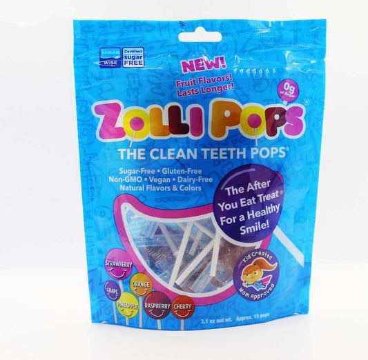 Zolli Pops Clean Teeth Pops Mix Fruit 3.1 OZ