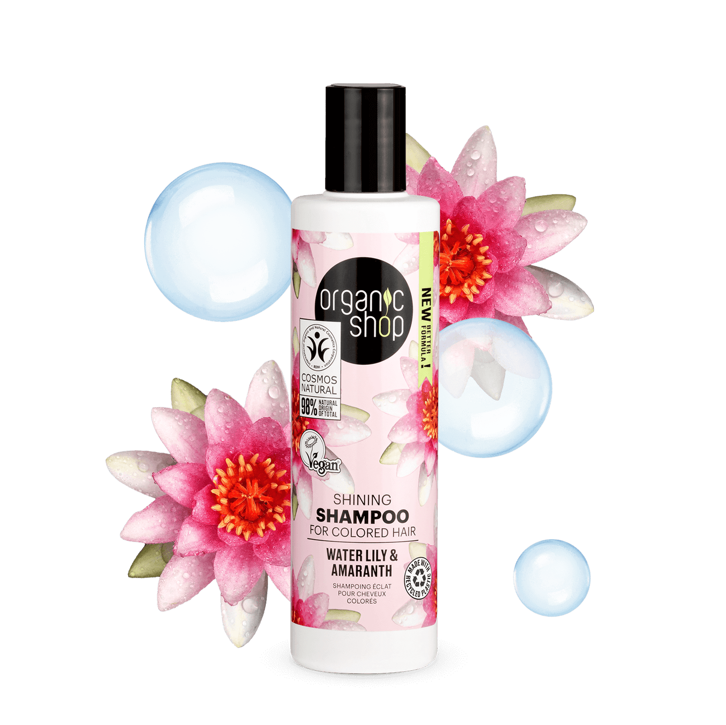 Organic Shop Shining Shampoo For Colored Hair Water Lily & Amaranth, 280 ml
