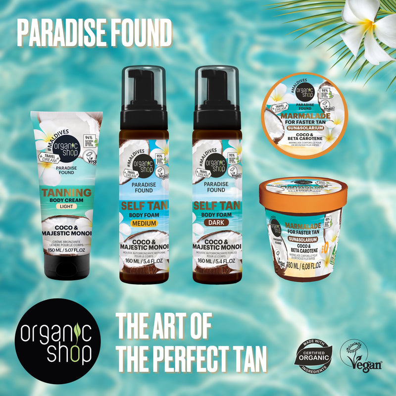 Organic Shop Paradise Found Self Tan Body Foam Dark Coco & Majestic Monoi, 160 ml