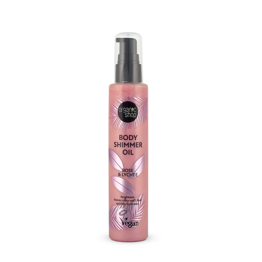 Organic Shop Body Shimmer Oil. Rose & Lychee 100 ml