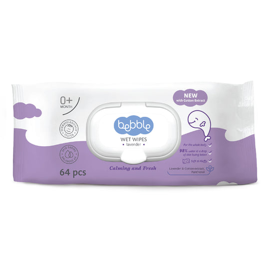 Bebble Wet Wipes (Lavender Extract) 64 pcs