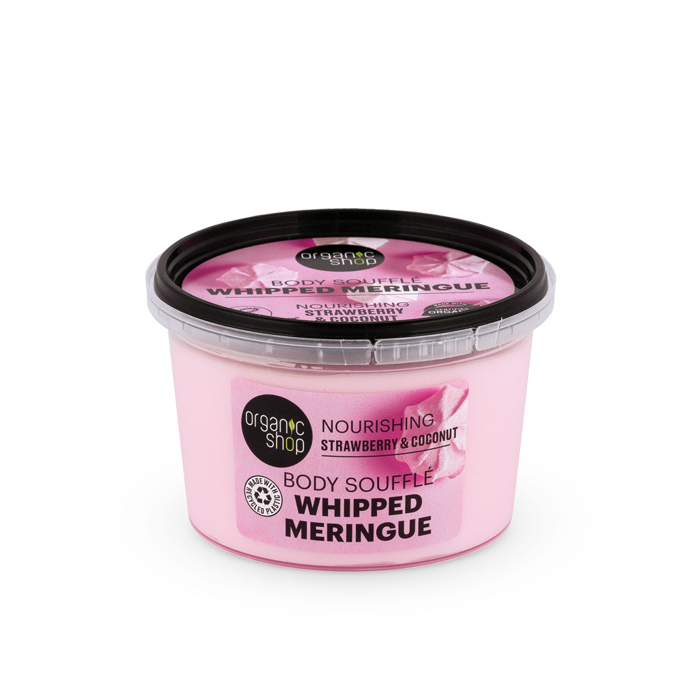 Organic Shop Whipped Meringue Body Souffle. Nourishing. Strawberry & Coconut 250ml