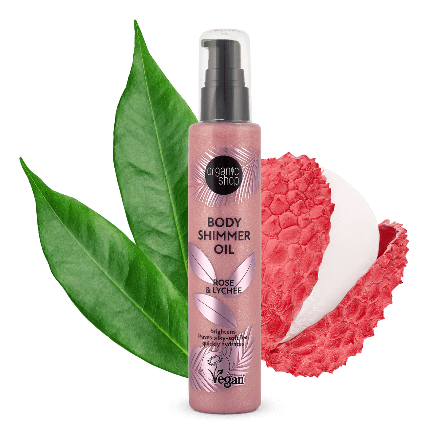 Organic Shop Body Shimmer Oil. Rose & Lychee 100 ml