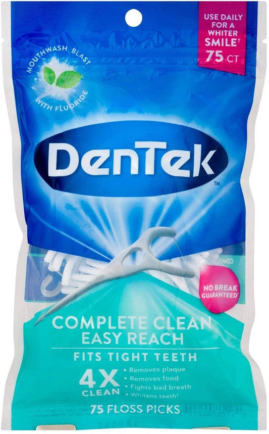 DENTEK COMPLETE CLEAN Y FLOSS PICKS 75 COUNT