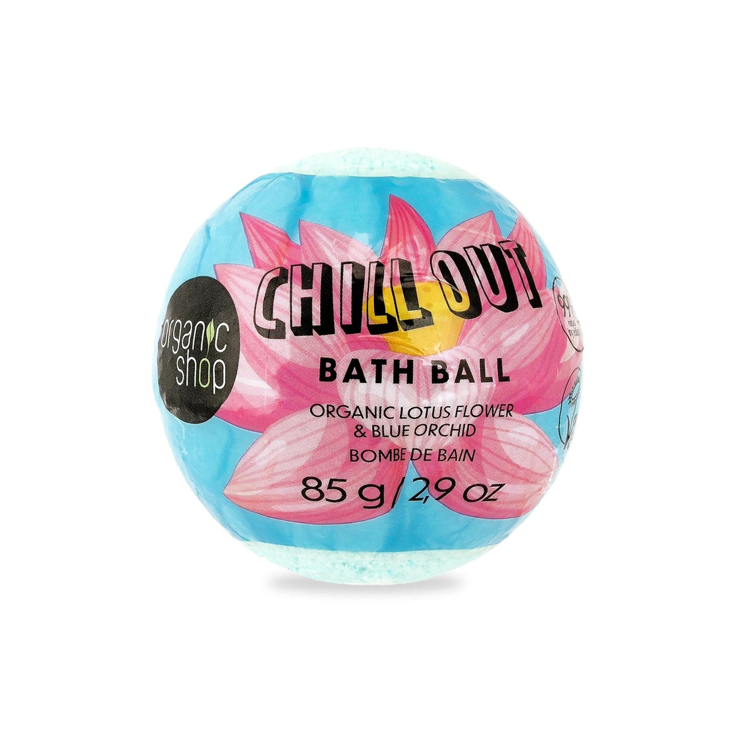 Organic Shop Chill Out Organic Lotus Flower & Blue Orchid Bath Ball 85g
