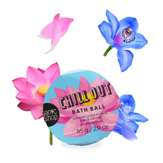 Organic Shop Chill Out Organic Lotus Flower & Blue Orchid Bath Ball 85g