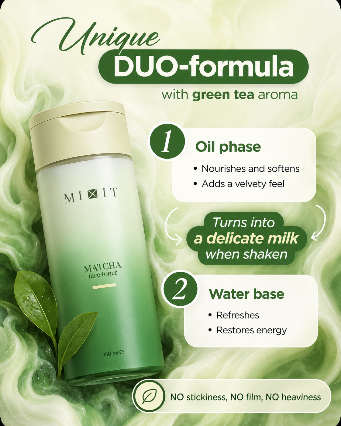 Matcha radiant bi-phase face tonic 150ml