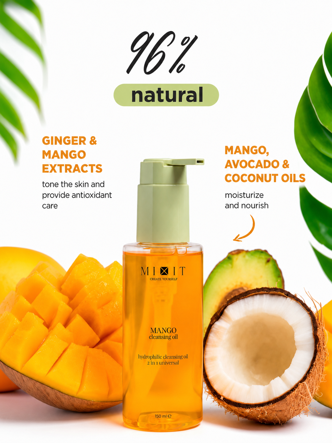 Mango hydrophilic gel-oil hydrating cleanser 150ml