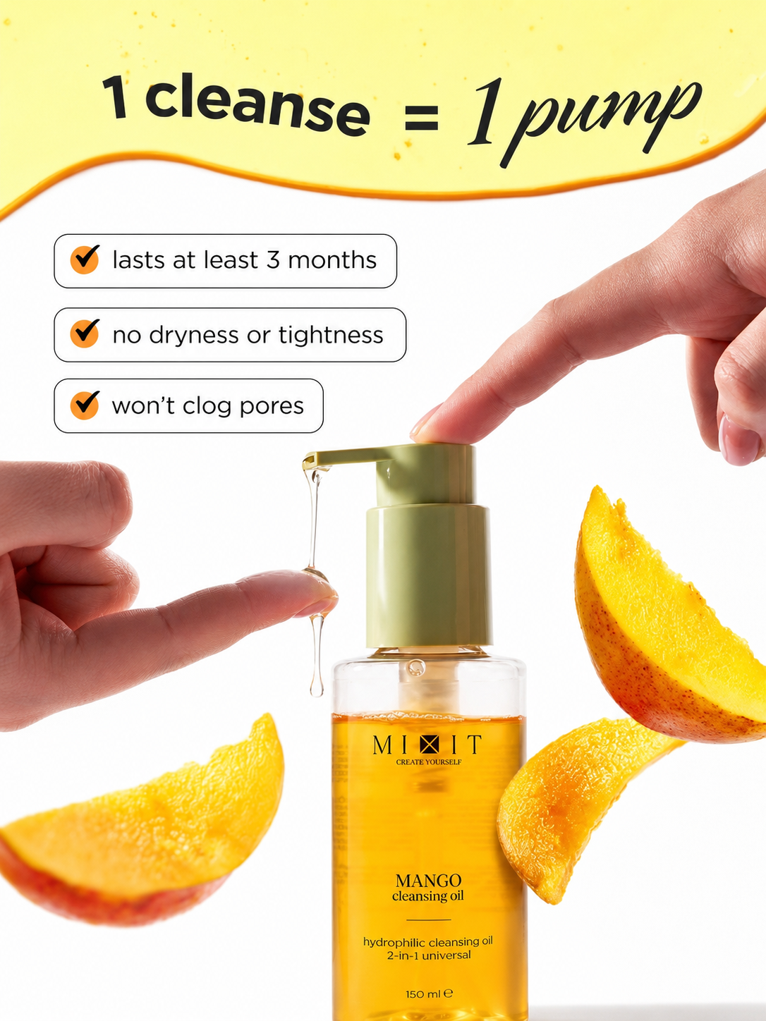 Mango hydrophilic gel-oil hydrating cleanser 150ml