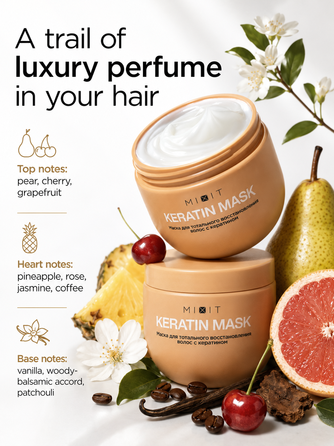 Mixit "Restart" keratin bomb express smoothing and restoring mask 400ml