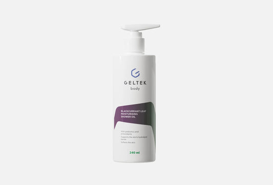 Geltek Blackcurrant Leaf Moisturising Shower Oil, 240ml