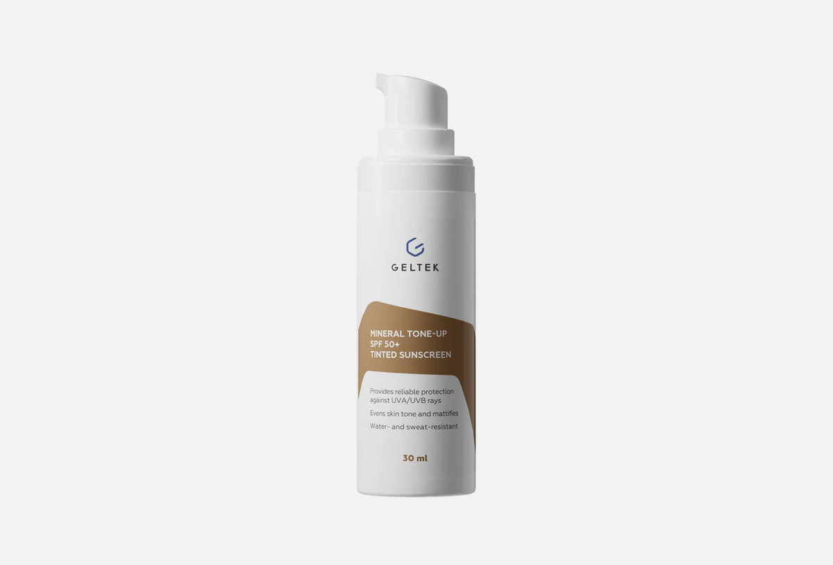 Geltek Mineral Tone-Up SPF 50+ Tinted Sunscreen — Warm Sand, 30