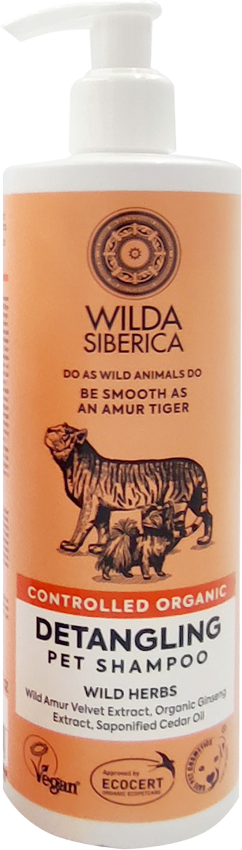 WILDA SIBERICA. СONTROLLED ORGANIC "DETANGLING" PET SHAMPOO, 400 ML