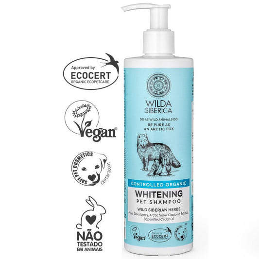 WILDA SIBERICA. СONTROLLED ORGANIC "WHITENING" PET SHAMPOO, 400 ML