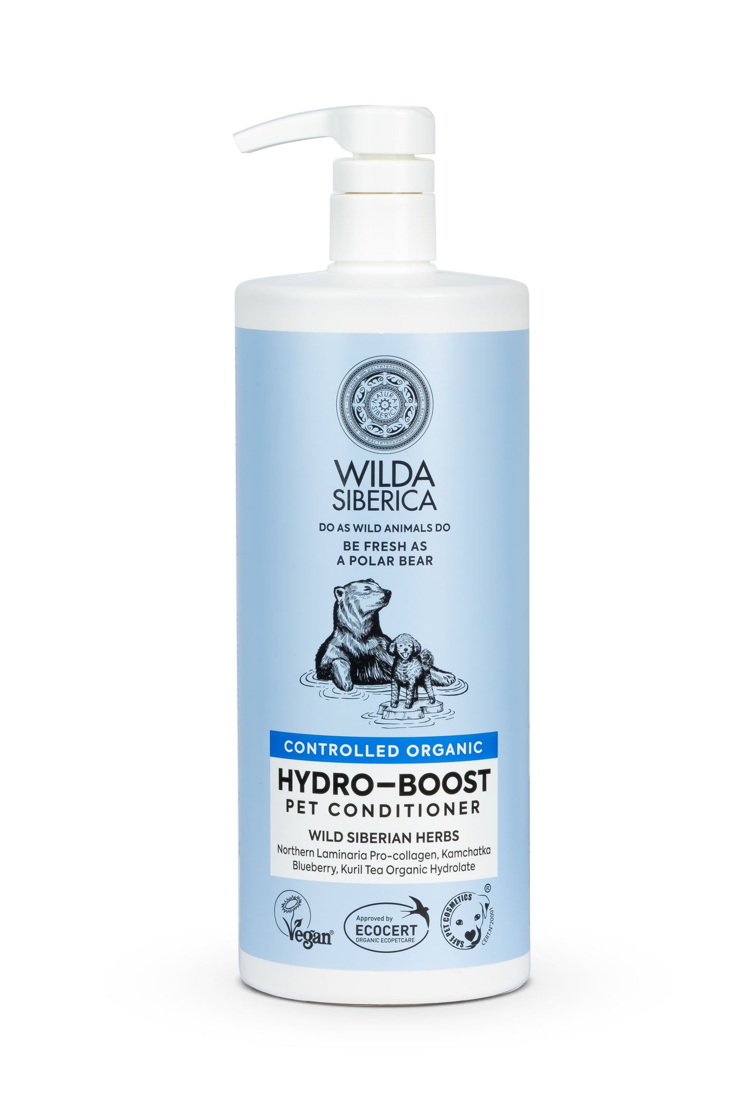 WILDA SIBERICA. СONTROLLED ORGANIC "HYDRO-BOOST" PET CONDITIONER, 400 ML