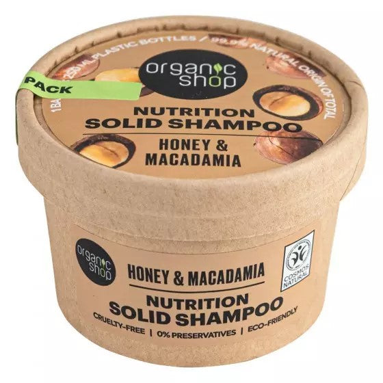 OS SOLID BARS. Nutrition solid shampoo. Honey & Macadamia, 60 g