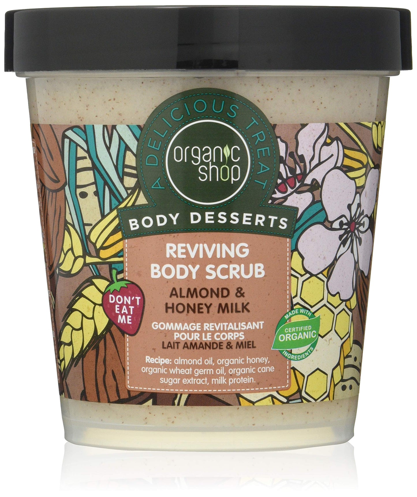 Organic Shop Body Desserts Almond & Honey Milk Reviving Body Scrub, 450 ml