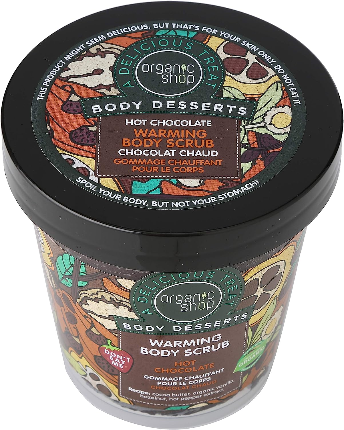 Organic Shop Body Desserts Hot Chocolate Warming Body Scrub, 450 ml