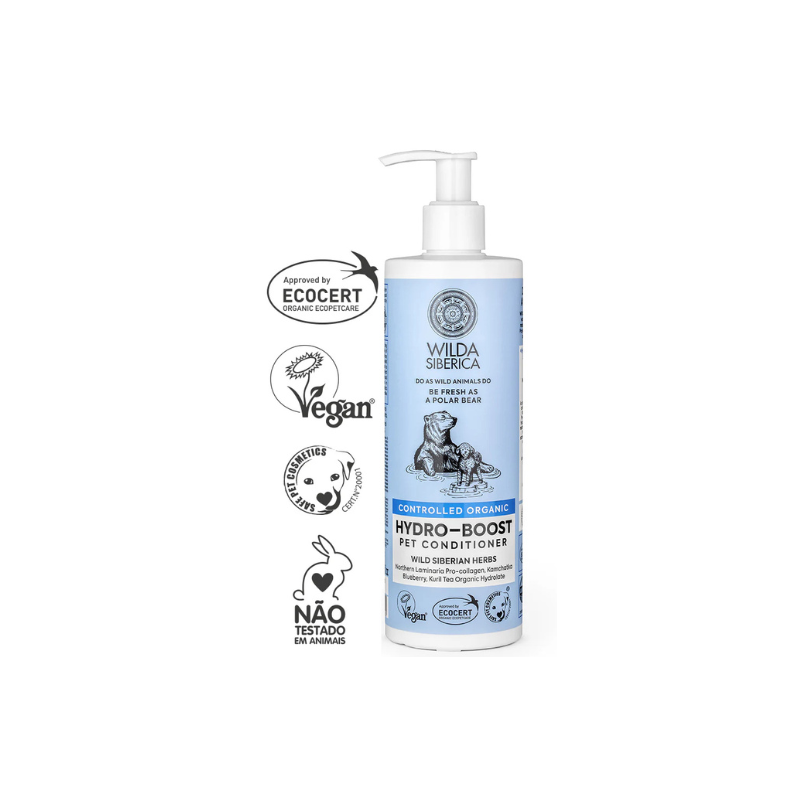 WILDA SIBERICA. СONTROLLED ORGANIC "HYDRO-BOOST" PET CONDITIONER, 400 ML