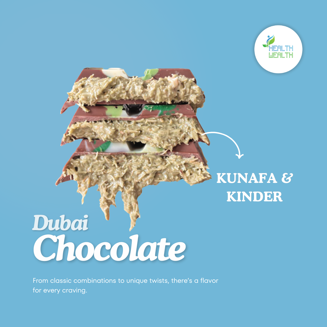 Dubai Chocolate Health Wealth  Kinder & Kunafa 220g