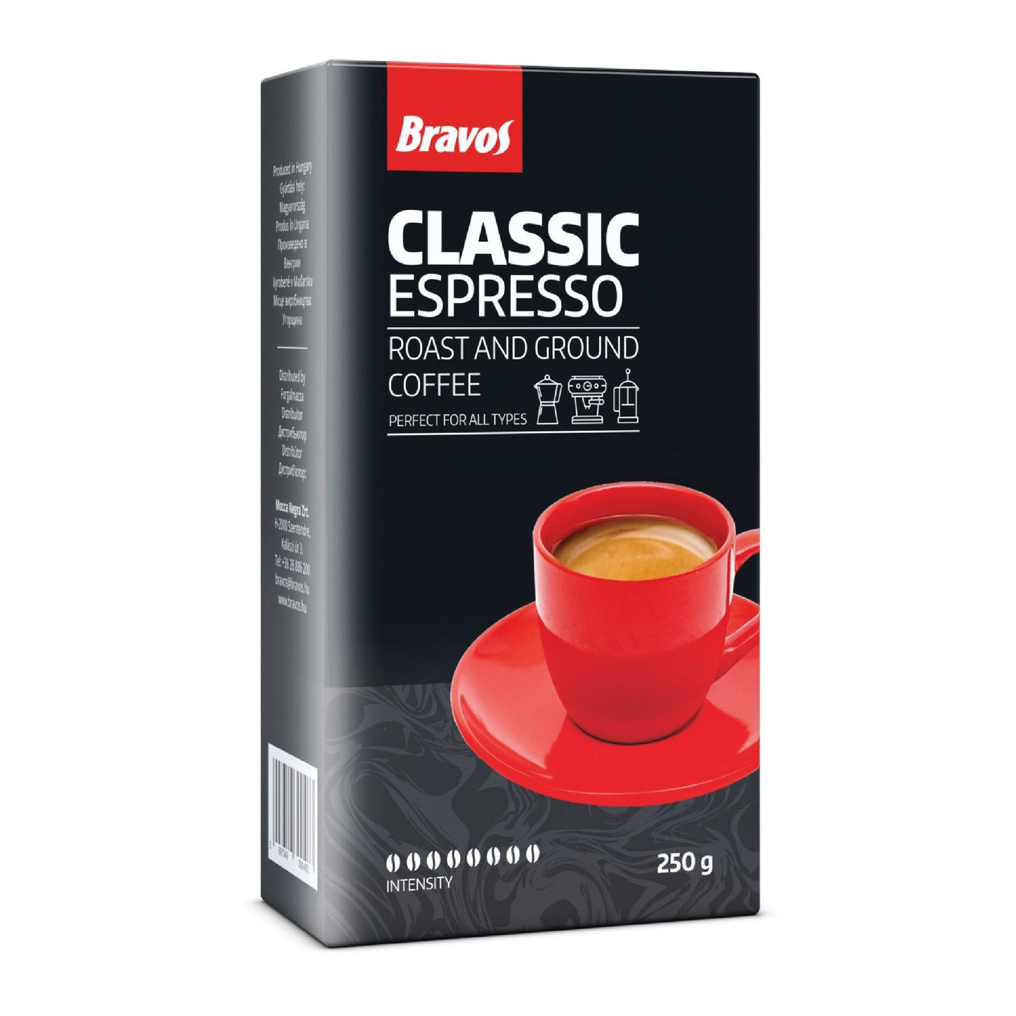 Bravos Classic Espresso – 100% Robusta Ground Coffee, 250g