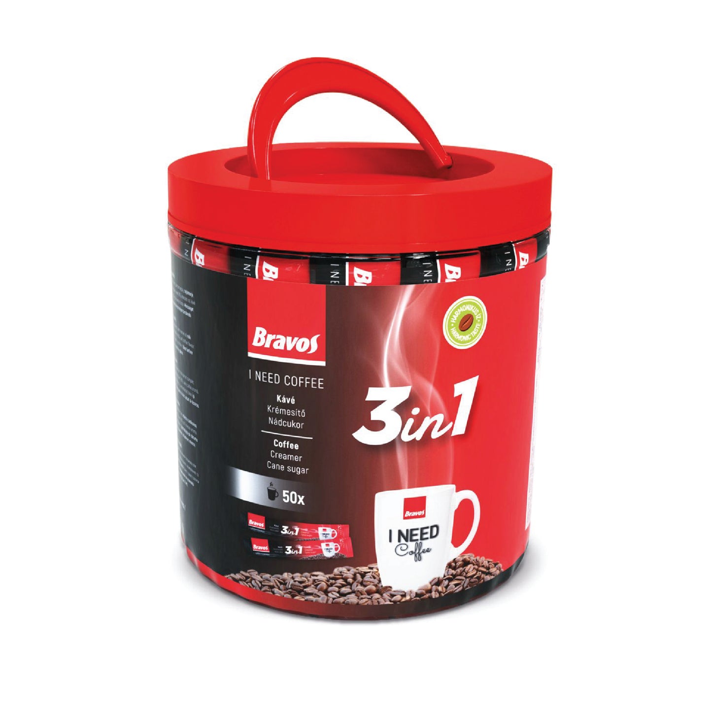 Bravos 3-in-1 Coffee, 50 Sachets x 17g